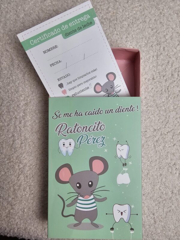 Caja + Certificado Pérez Verde/Rosa - Imagen 3